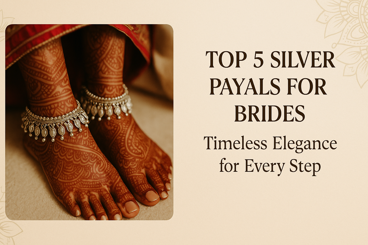 Top 5 Silver Payals for Brides: Timeless Elegance for Every Step