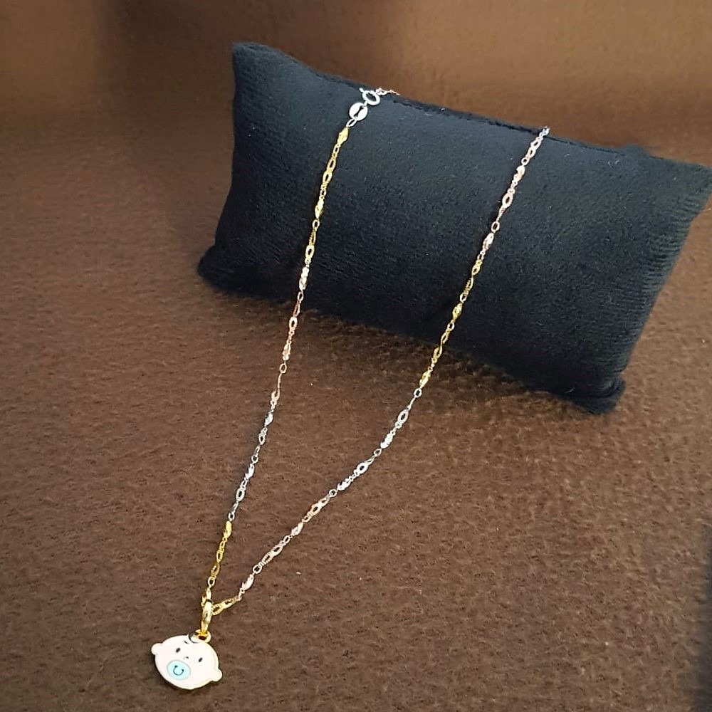 Baby Face Kids Silver Pendant Necklace