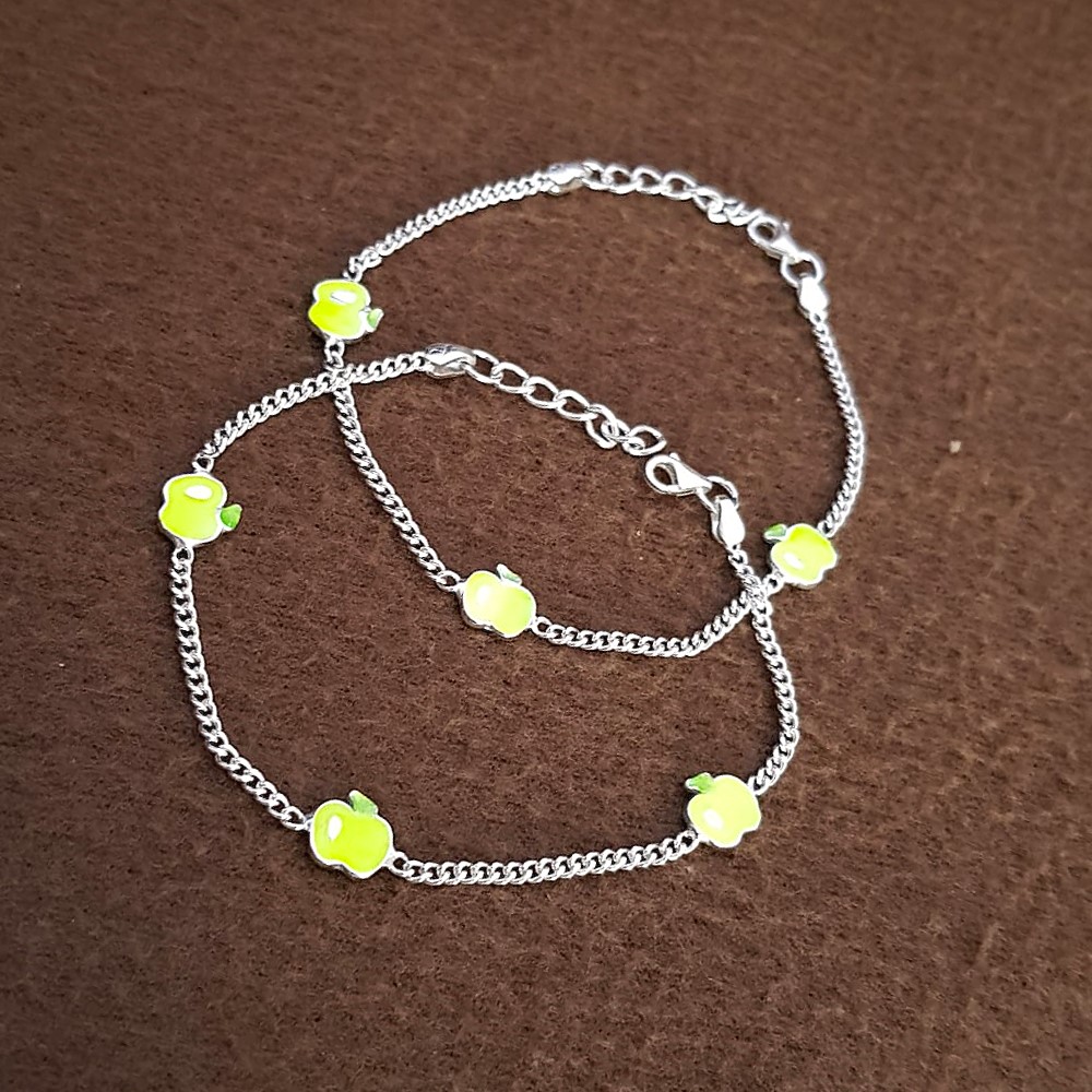 Apple Charm Silver Kids Payal