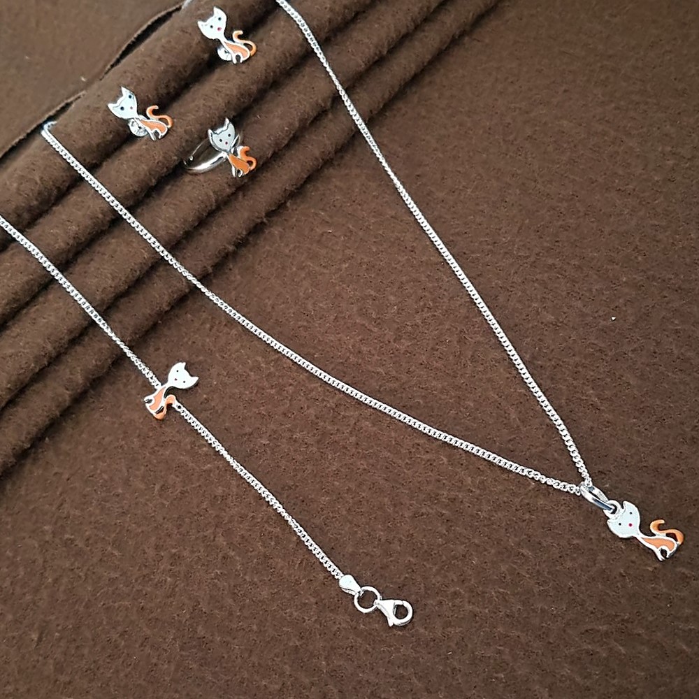 Cat Charm Kids Jewelry Set