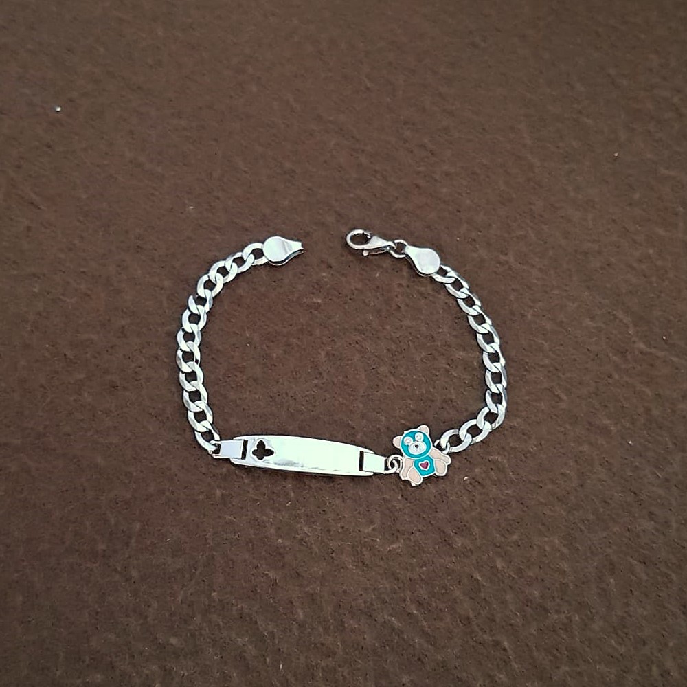 Teddy Bear Silver Kids Bracelet