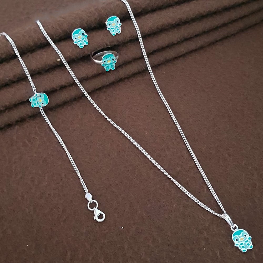 Cute Octopus Silver Kids Jewelry Set