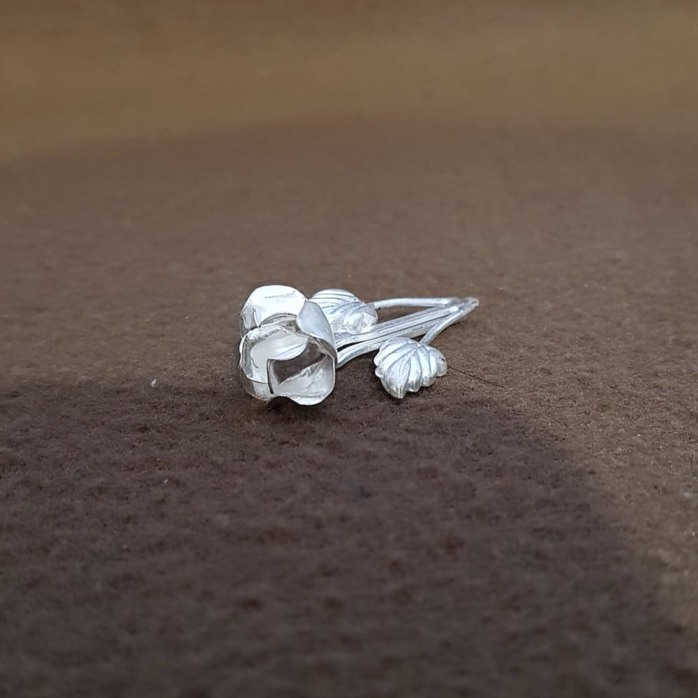Botanical Bloom Silver Suit Pin
